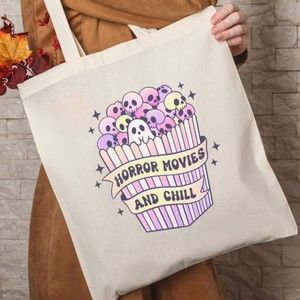 Horror Movies And Chill Vibrant Pastel Tote Bag